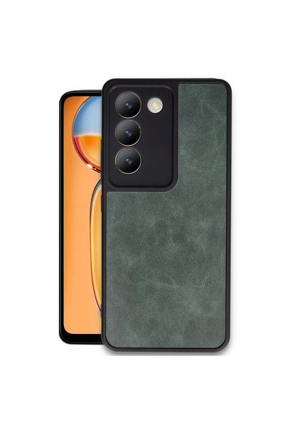 Generic Brand Vivo V30 Lite 4g Case Aras Leather Cover - Dark Green