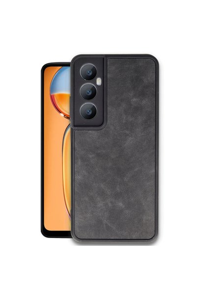 Generic Brand Realme C65 Case Aras Leather Cover - Black