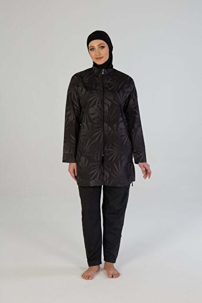 Estiva Τροπικό μαγιό Tam Kapalı με πέτρινο σχέδιο και φερμουάρ, με παντελόνι