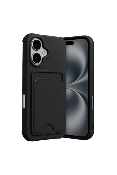 TheGencoo Apple iPhone 17 Kelvin Silicone with Business Card Holder - Black