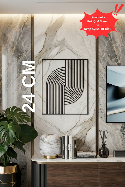 Modern Bohem Tablo | Minimalist Duvar Dekoru | Geometrik Siyah Dekoratif Tablo