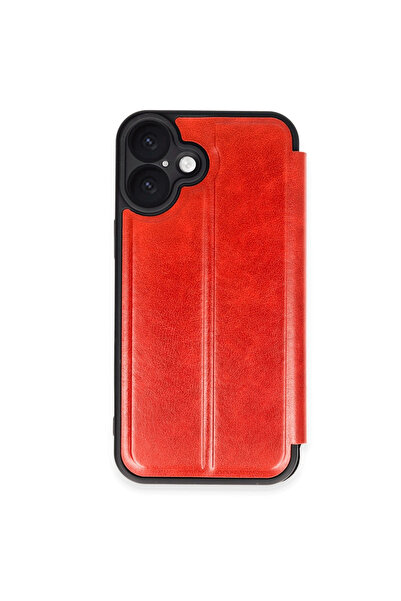NewFace iPhone 16 Case Flip Cover - Red