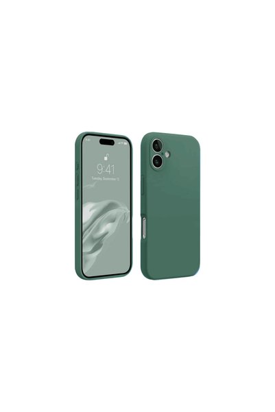 TheGencoo Apple iPhone 16 Case First Silicone - Dark Green