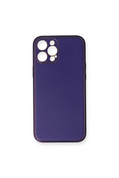 TheGencoo Apple iPhone 12 Pro Case Coco Leather Silicone Cover - Purple