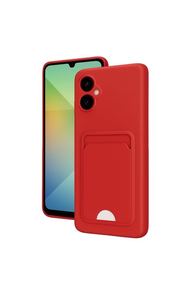 Generic Brand Samsung Galaxy A06 Case Kelvin Silicone with Business Card - Red