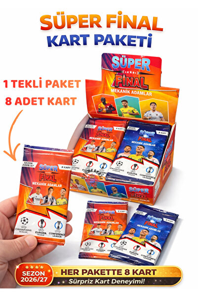 Süper Final Futbol Kart Paketi | 1 Paket 8 Kartlı Koleksiyon Kartları