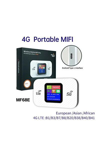 kruxon KR1217 MF68E 4G LTE Taşınabilir Modem 150Mbps LCD Ekranlı SIM Kartlı M...