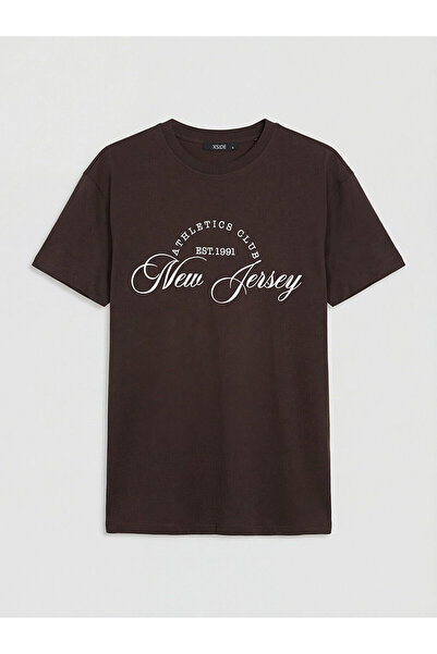 LC Waikiki NEVAVM Farkıyla XSIDE Καφέ Γυναικείο T-Shirt με στάμπα New Jersey ...