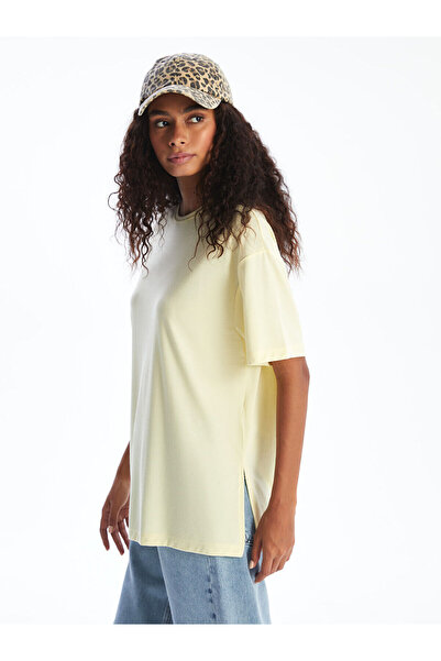 LC Waikiki Nevavm Oversize Modal Blended Women's Sports T-Shirt with Difference