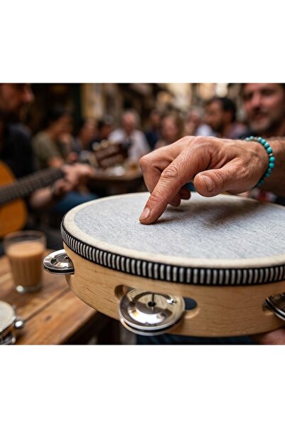 Kuzey Tacı RhythmJoy: 20 CM Doğal Ahşap Tef – Çocuklar İçin Zil Detaylı Eğiti...
