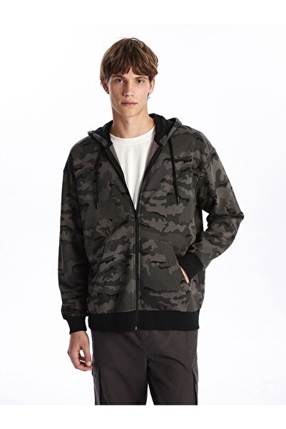LC Waikiki Hooded Long Sleeve Men's Zippered Sweatshirt