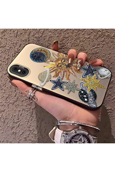 PATTERNOVA iPhone XS Max Uyumlu Yüksek Kaliteli Yıldız ve Ay Desenli Kılıf, G...