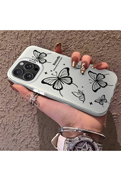 PATTERNOVA iPhone 16 Pro Max Uyumlu Nazarik Kelebek Desenli, Tam Kaplama Koru...