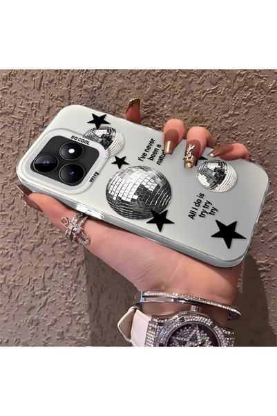 CHICASELUX Realme Note 50 Compatible Minimalist Black Star Case, Durable Prot...