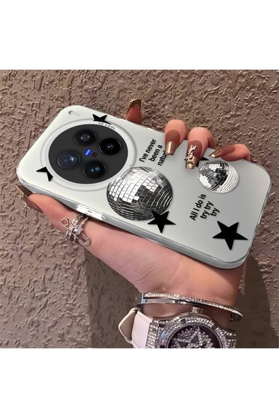 CHICASELUX Vivo X200 Pro Compatible Minimalist Black Star Case, Durable Prote...