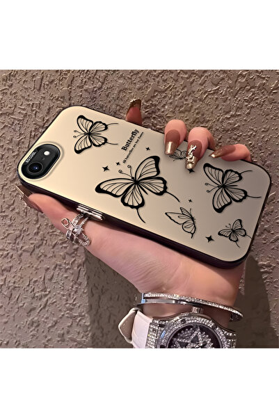 PATTERNOVA iPhone 7/8/SE 2020 2022 Uyumlu Nazarik Kelebek Desenli, Tam Kaplam...