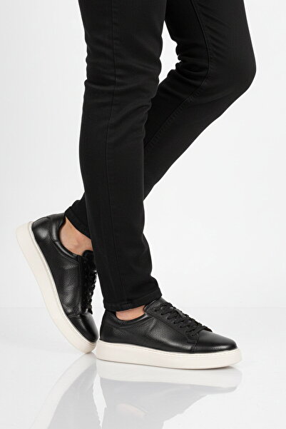 Aspor Black Genuine Leather Men's Casual Shoes