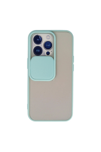 TheGencoo Apple iPhone 13 Pro Case Palm Frosted Camera Sliding Silicone - Tur...