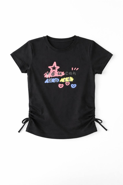 Noone Κοριτσίστικο μπλουζάκι με στάμπα  "You Can Do It " και λεπτομέρεια με κ...