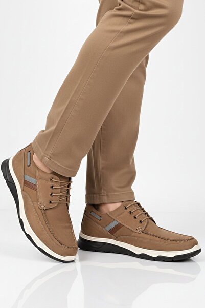 Aspor Sand Genuine Leather Men's Casual Shoes