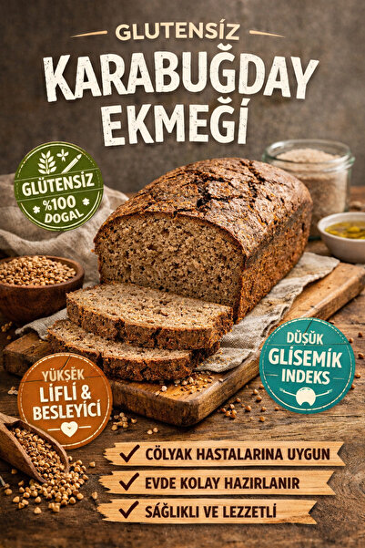 Diyet Glutensiz Glutensiz Karabuğday Ekmeği 2 Adet