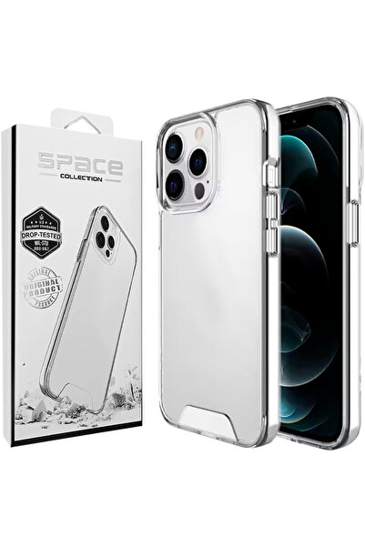 HyperAge iPhone 14 PRO Kılıf Kamera Yükseltili Arkası Sert Metal Butonlu Şeff...