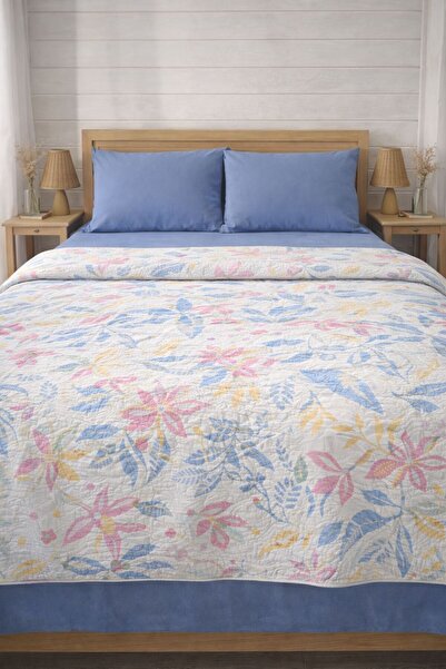 Faralya Life %100 Pamuklu Çift Kişilik Pike Takımı 200x220 cm Pike 240x260 Ça...