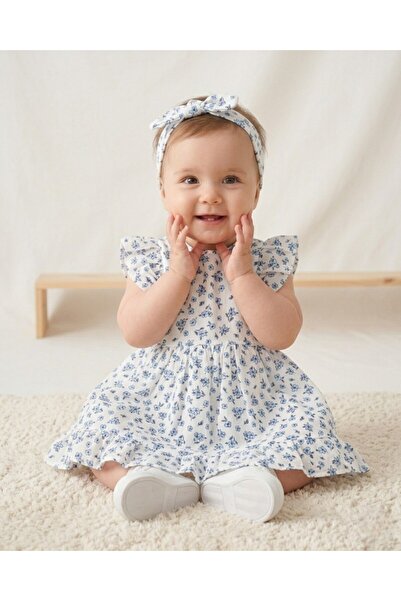voyyo kids baby فستان موسلين صيفي مطبوع عليه زهور باندانا للفتيات الصغيرات، ف...