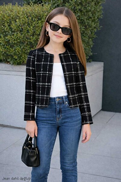cınartarzbutik Kız Çocuk Spor Şık Blazer Ceket Yeni Sezon 2-9 yaş dar kalıp