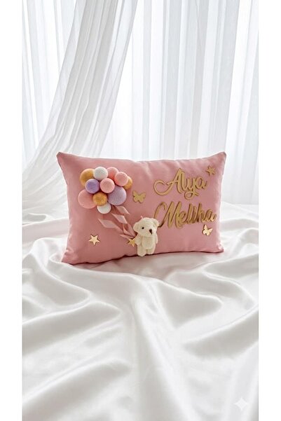 ÜRETİM İsme Özel Elyaf Dolgulu Bebek Takı Yastığı 50X40