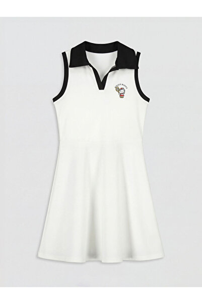 LC Waikiki Λευκό φόρεμα για κορίτσια με στάμπα Hello Kitty από το κατάστημα G...