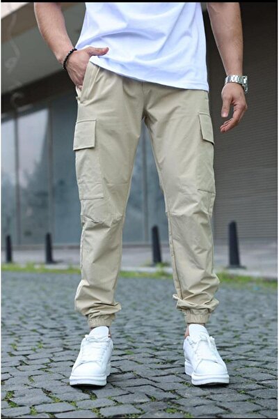 i8 Denim Men's Elastic Waist Patterned Cargo Pocket Tracksuit