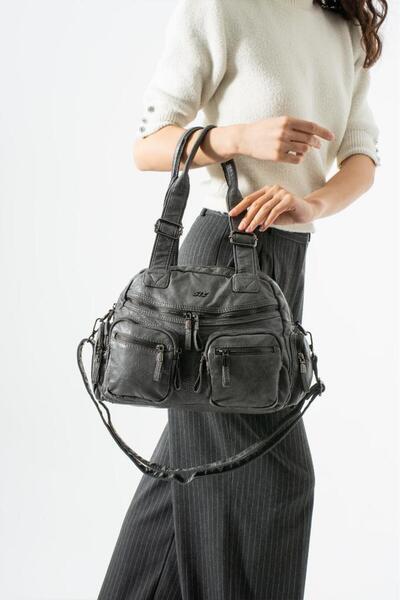 Baginn Washable S.Leather Women's Shoulder Bag Vegan Leather Multi-Pocket Cro...