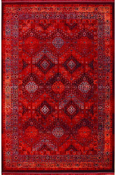 ENMİRSA HOME Art-Vesta Serisi Modern Afgan Halısı - El Dokuma Görünümlü Eskit...