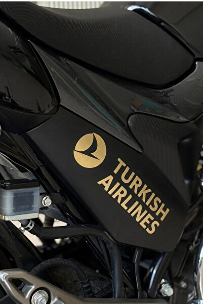 Banxtre Motor-Araba-Kask için Mat Gold Renk THY Turkish Airlines Sticker Etik...
