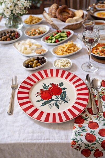 ACAR Narlı Porselen 27 Cm Servis Tabağı TKEBT Kırmızı