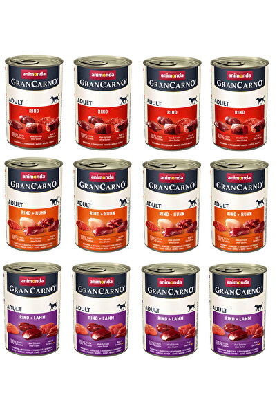 Animonda Gran Carno 3 Çeşit Karma Köpek Konserve 400 Gr. X 12 Adet