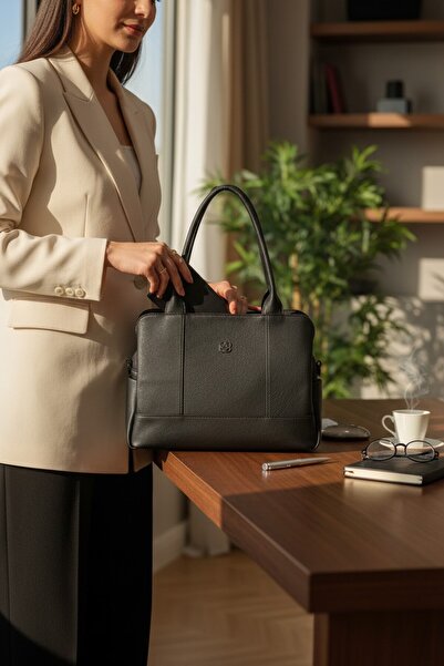 enoch Women's Faux Leather Look Rectangular Office Style Handbag