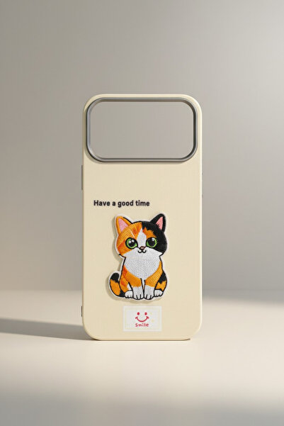QUSCHU iPhone 17 Pro Max Uyumlu Kawaii Nakışlı Sevimli Kedi Figürlü Silikon T...