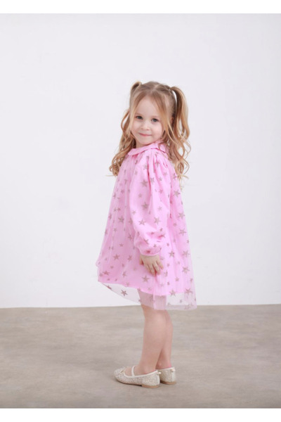 le petit sole Yıldız Glitter Baskılı Midi Elbise
