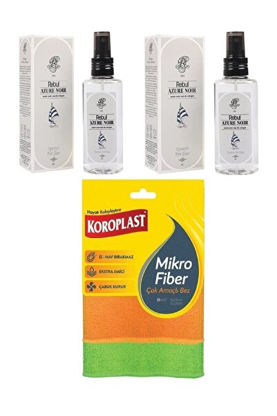 Rebul Azure Kolonya 2 Adet 125 ml Pet Şişe çok amaçlı mikrofiber bez hediyeli