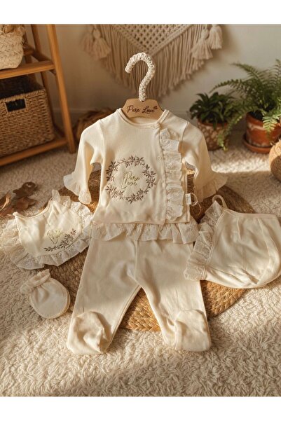 çilek bebe ÇİLEK %100 PAMUKLU ÇELENK NAKIŞLI5'Lİ SET