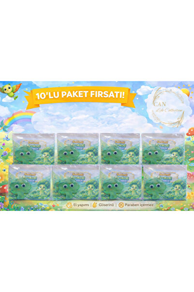 shop 10’lu Paket Sevimli Brokoli Sabun El Yapımı Gliserinli Sabun Paraben İçe...