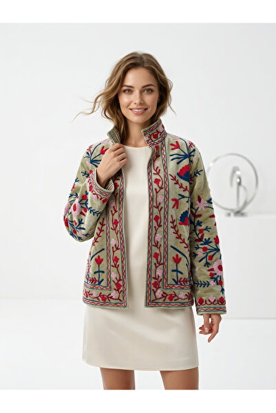 OEM Χειροποίητα κεντημένο βαμβακερό βελούδινο σακάκι Ενιαίο Μέγεθος