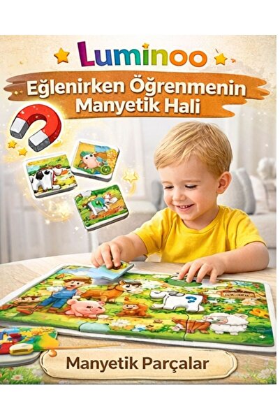 Luminoo Manyetik Puzzle Seti – Çiftlik Hayvanları (3+ Yaş Eğitici Oyuncak)