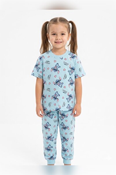 Baby Kız Çocuk Kısa Kol 2'li Pijama Takımı %100 Pamuk/Cotton Animal Desenli