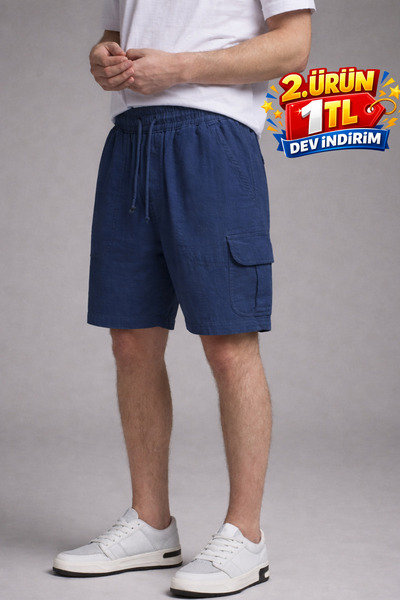 DAMGA JEANS Σορτς - Ναυτικό μπλε - Ελαστικό