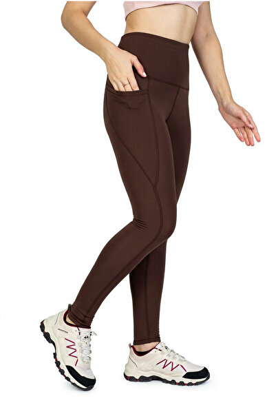 The Step Sports Αθλητικό κολάν - Καφέ - Υψηλή μέση