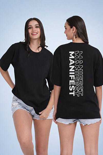 barsdepo Tricou cu imprimeu Manifest, Tricou oversize unisex pentru copii / a...