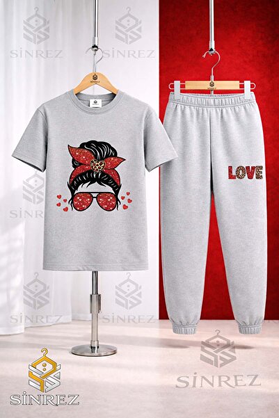 SİNREZ Unisex Kids' T-Shirt with Glasses Red Leopard Pattern Printed T-Shirt ...